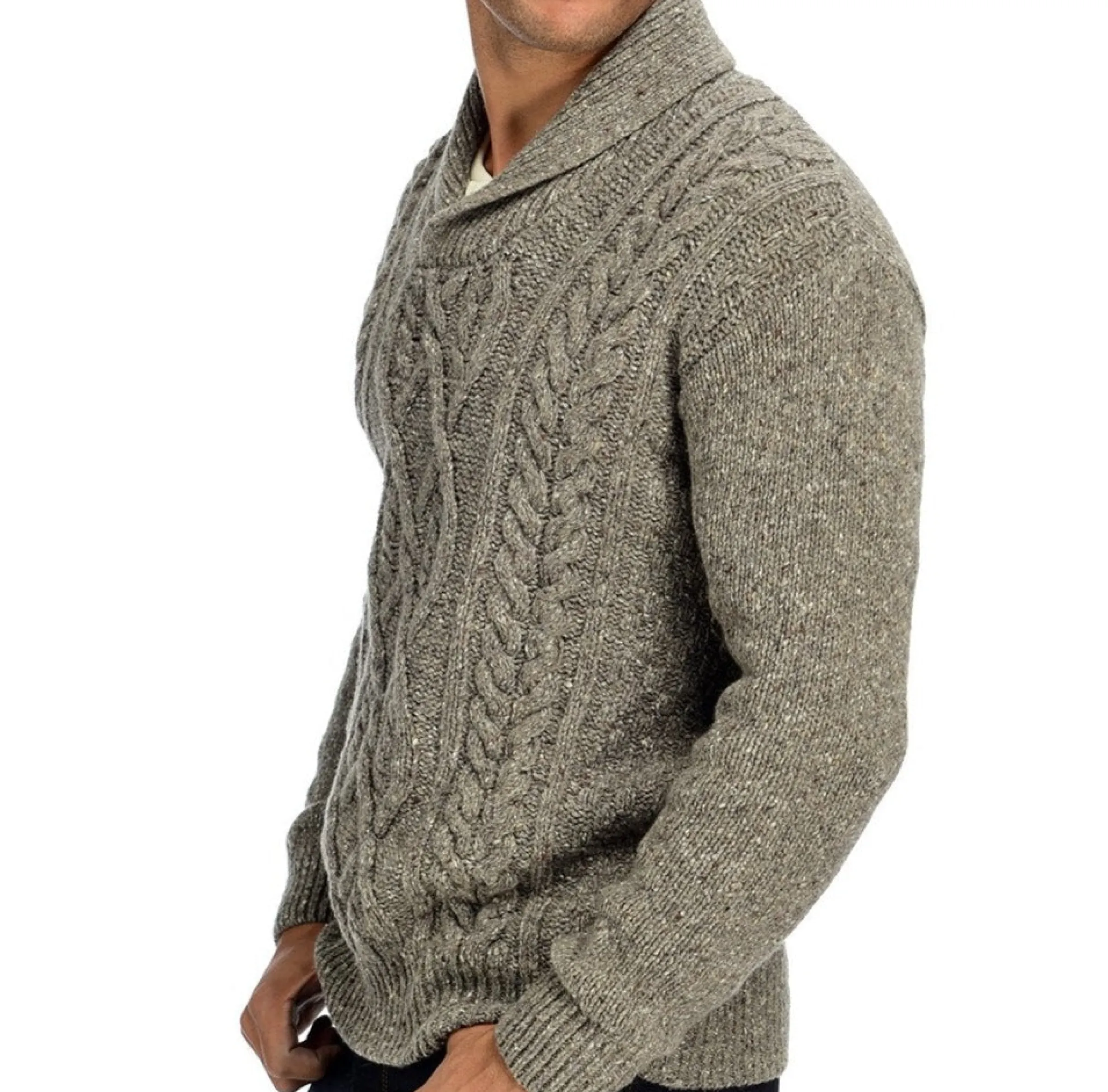 J. W. Hulme Co Irelandseye Knitted Clonard Shawl Collar Cable Pullover>Men Outerwear