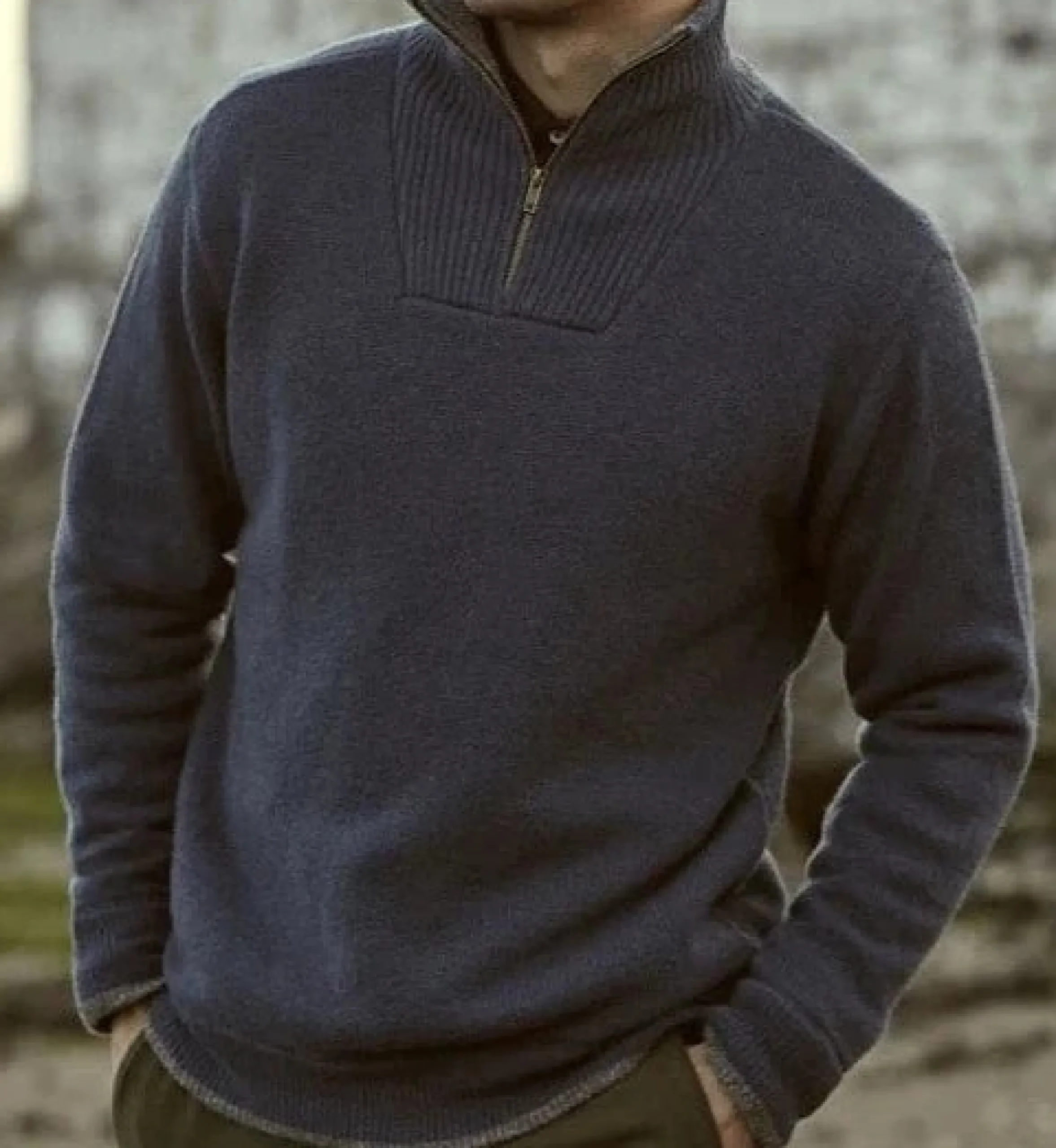 J. W. Hulme Co Irelandseye Knitted Lambswool Half Zip Sweater Men's>Men Outerwear