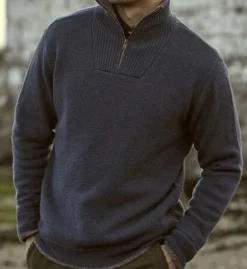 J. W. Hulme Co Irelandseye Knitted Lambswool Half Zip Sweater Men's>Men Tops
