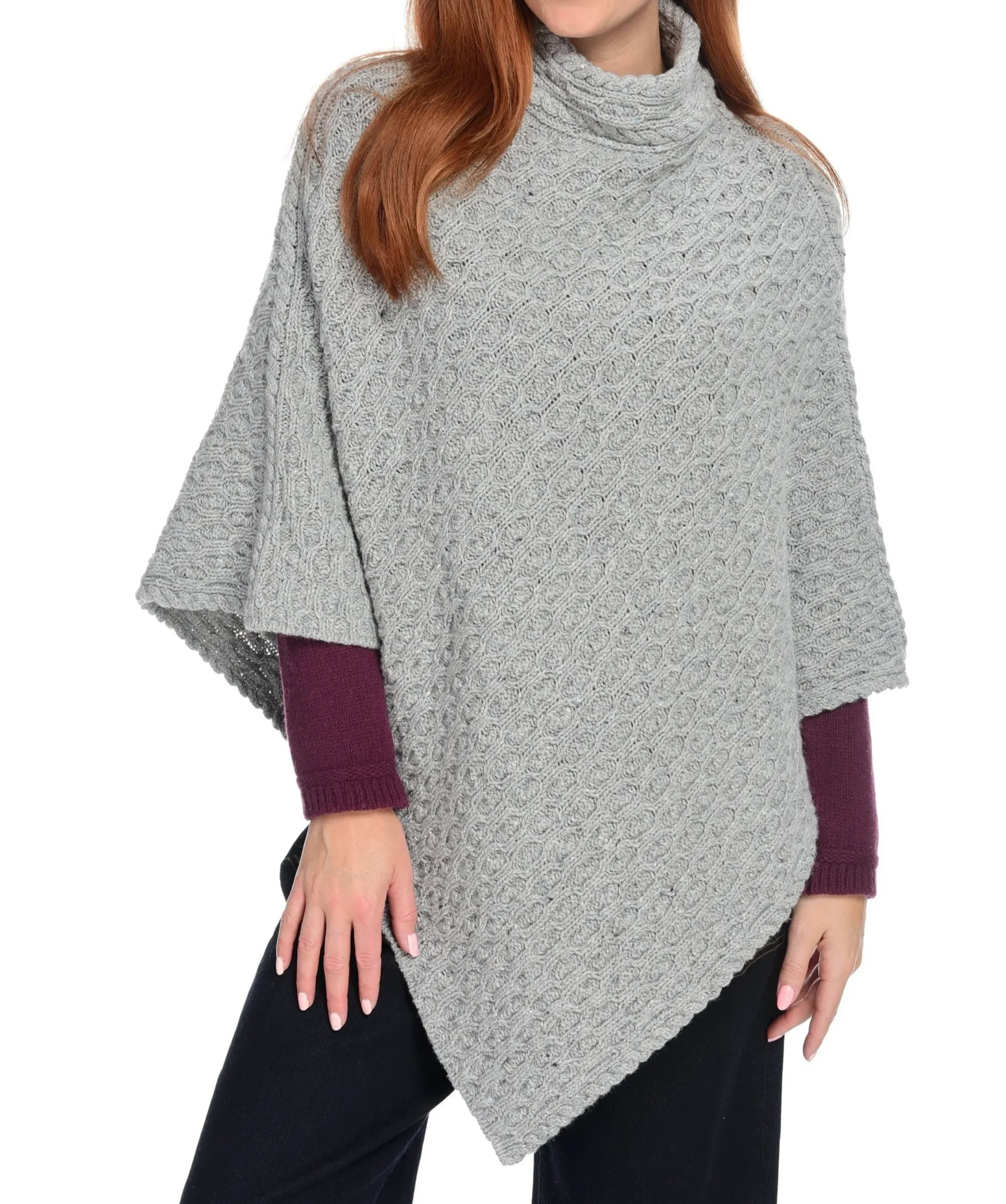 J. W. Hulme Co Irelandseye Newport High Neck Cable Poncho>Women Tops