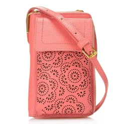 J. W. Hulme Co Leah Perforated Leather Phone Case Crossbody> Pouches & Wallets