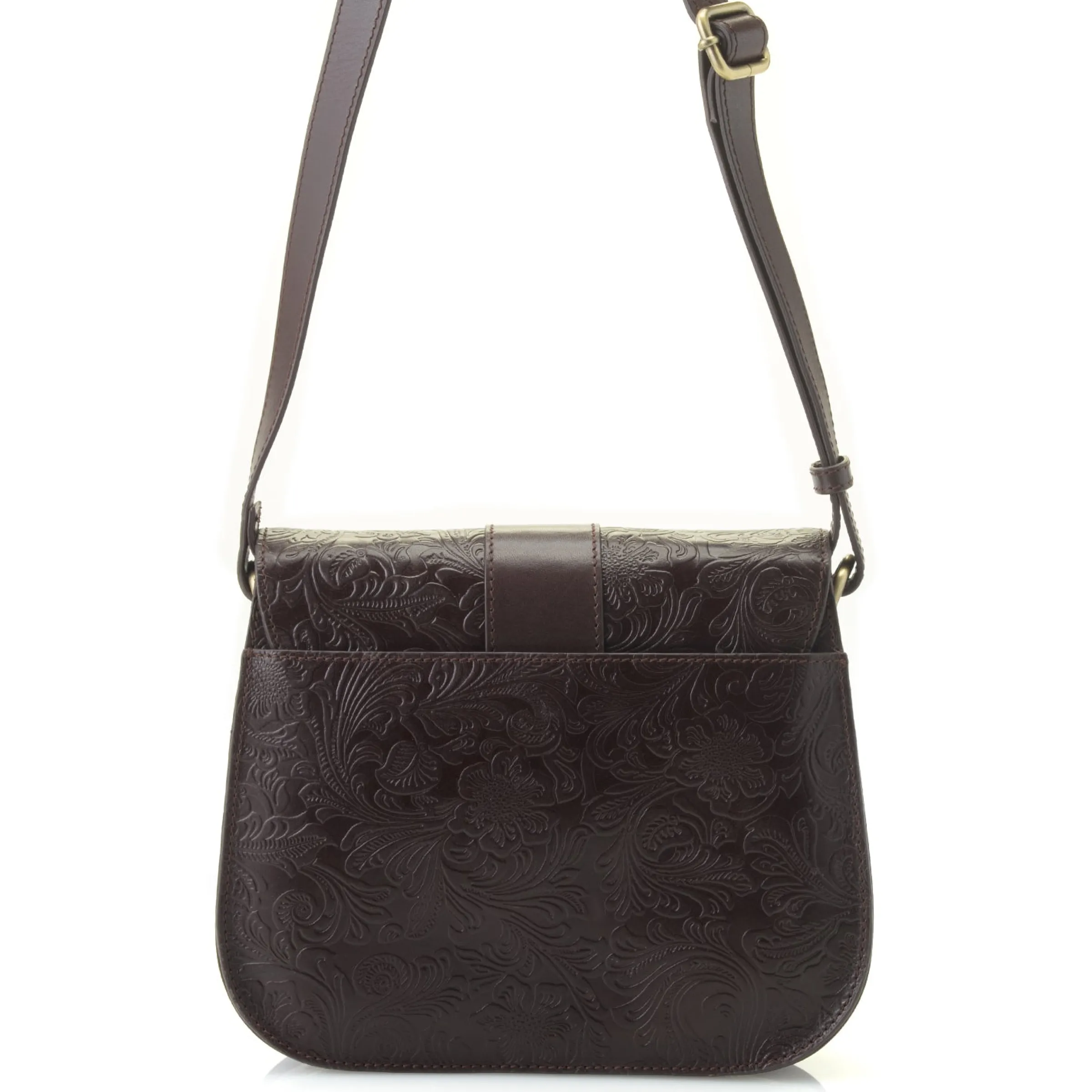 J. W. Hulme Co Reese Tooled Leather Saddle Crossbody Bag> Crossbody