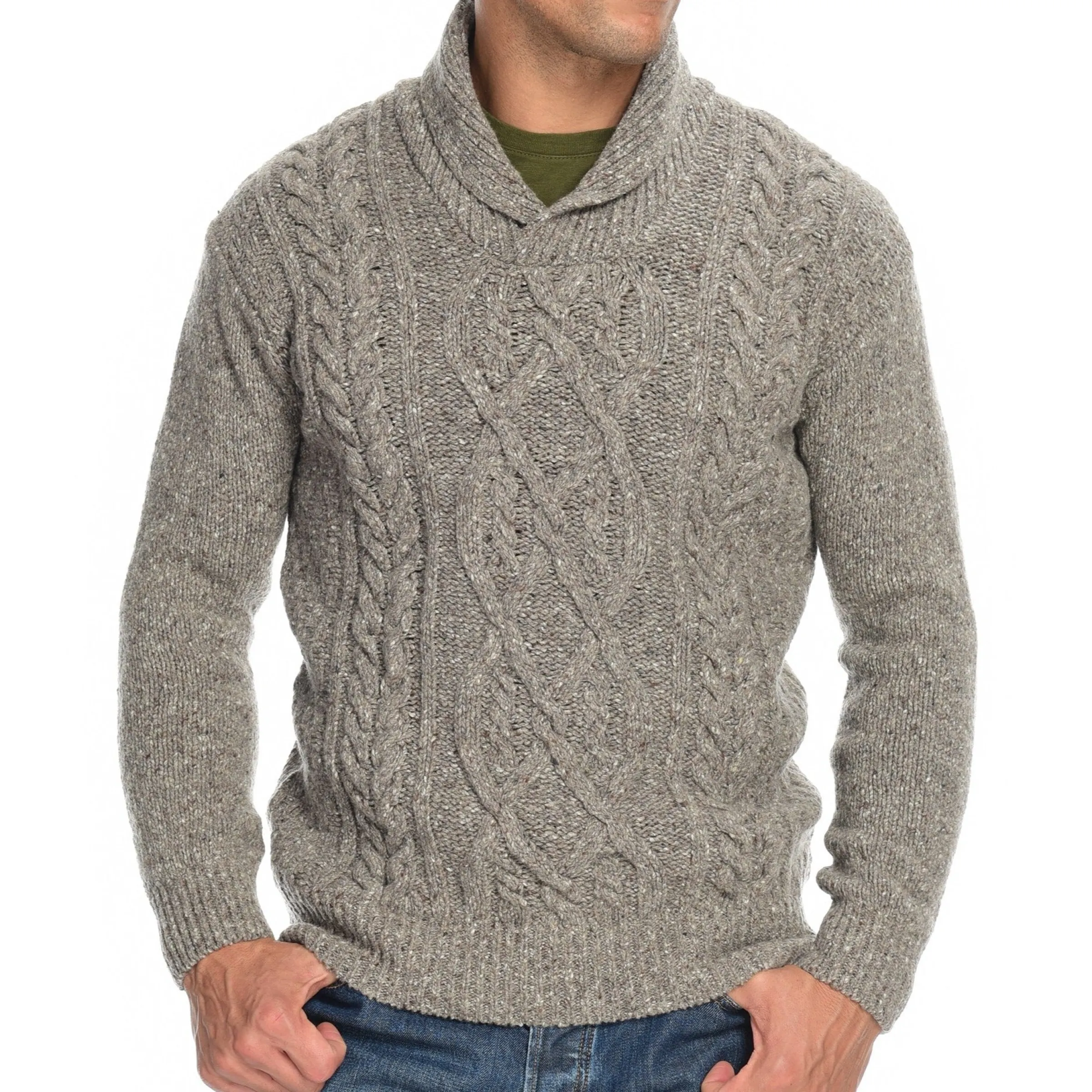 J. W. Hulme Co Irelandseye Knitted Clonard Shawl Collar Cable Pullover>Men Tops